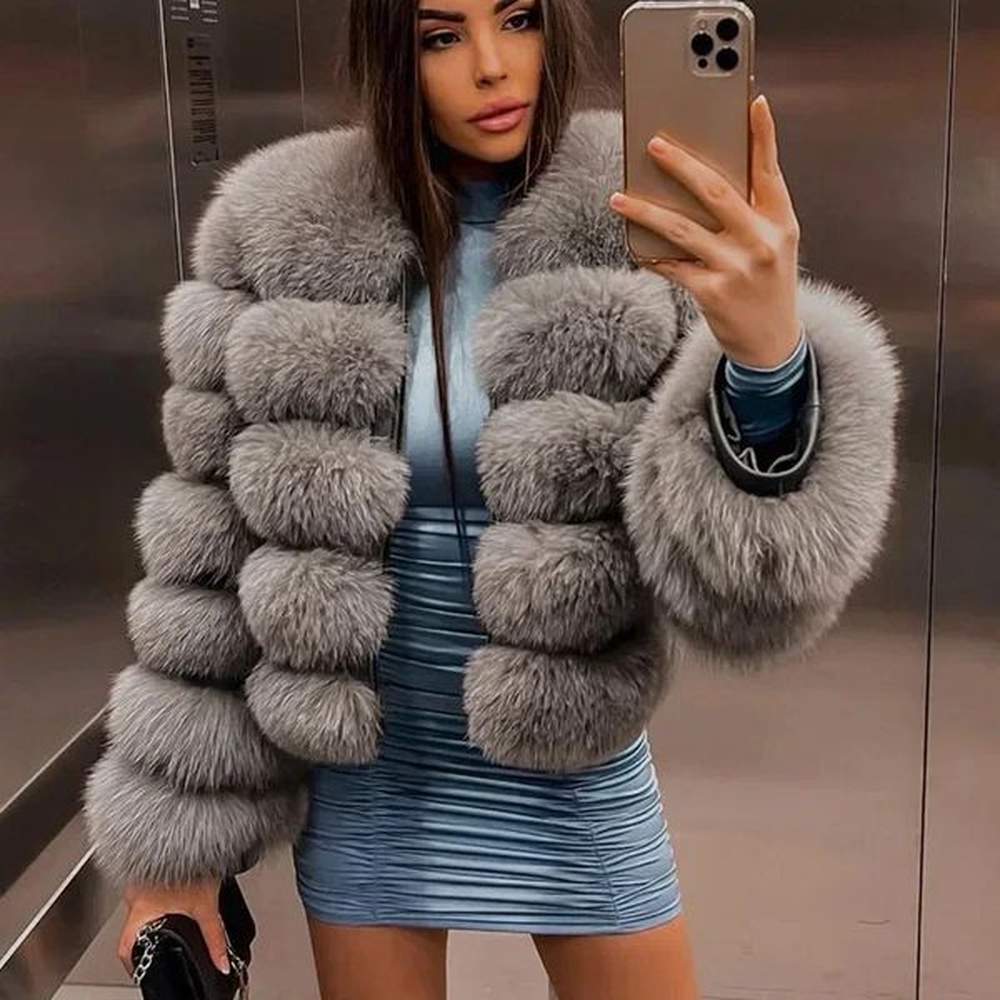 fur coat women fur jacket warm jackets raccoon women winter