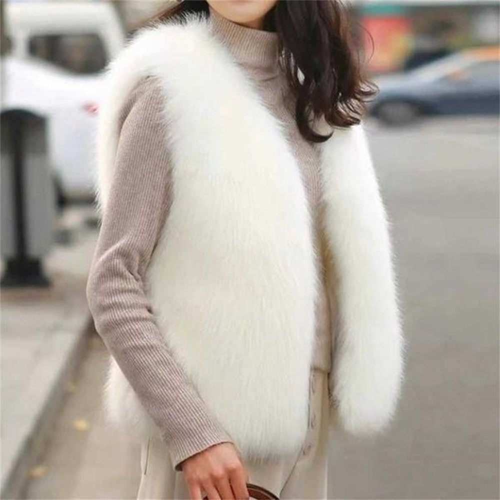 fur outerwear gilet new winter female imitationfox fur vests