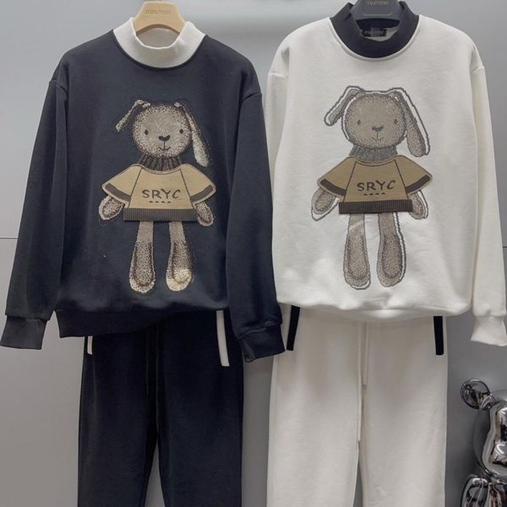 fw designer tracksuit woman set pants fall fashion sweater animals