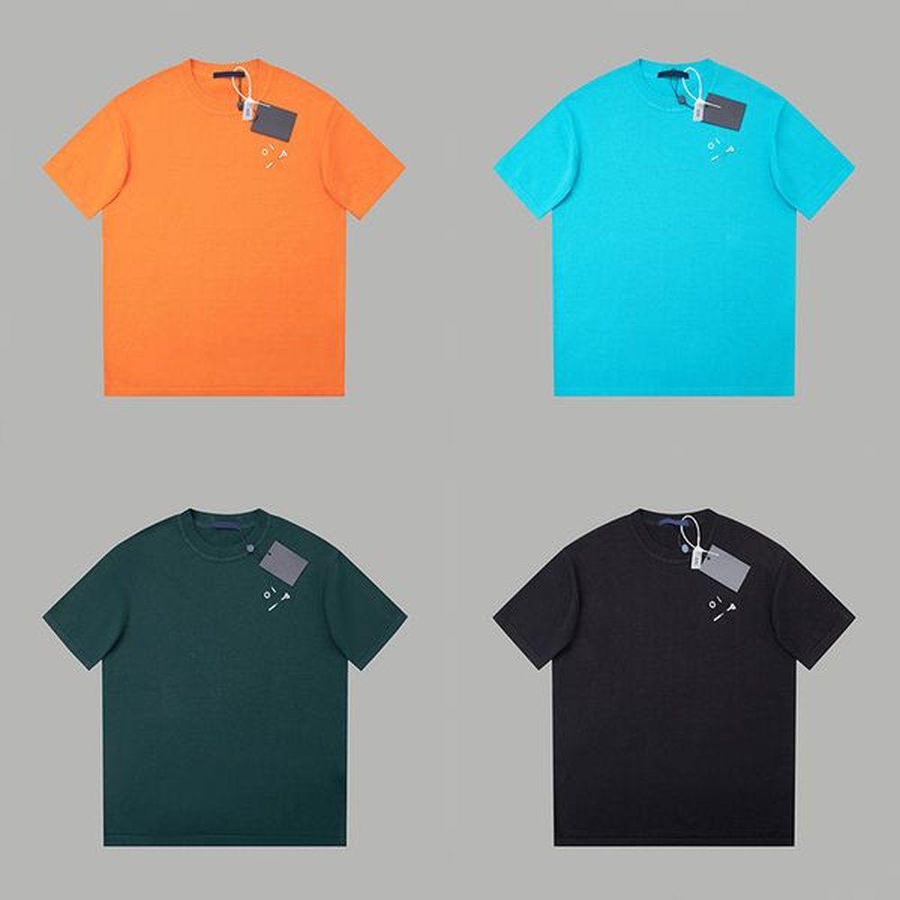 24FW Europe Paris Style Pin Letter Embroidery Knitted Tee Designer T shirt Spring Summer Casual Fashion Men Women Tshirt Multicolor 1212