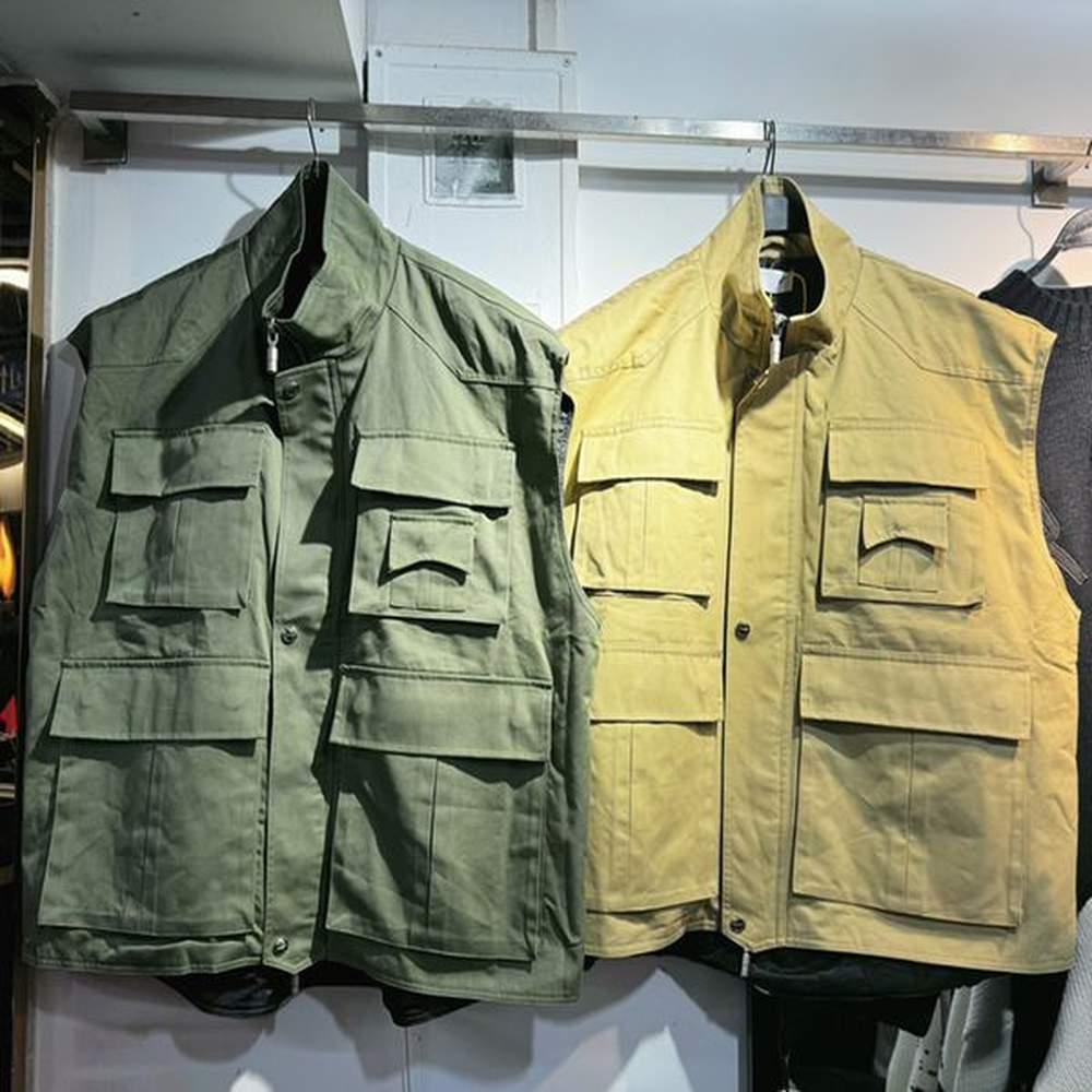 24FW Europe USA Plus Size Fashion Multi Pocket Functional Vest Jacket For Workwear Oversized Coat 1130