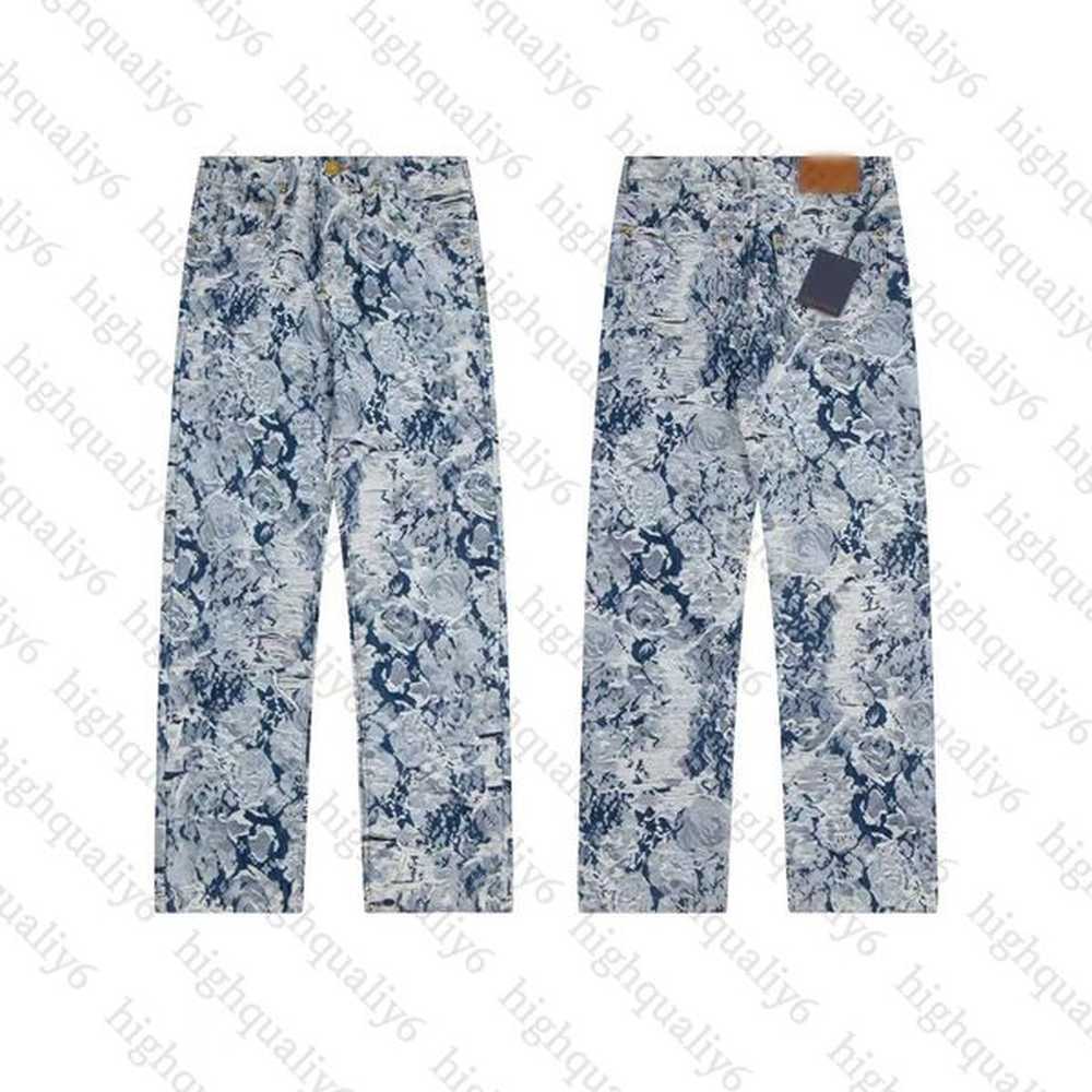 FW European and American style autumn/winter letter jacquard distressed jeans, LL heavyweight fashionable pants, versatile jeans free of shi