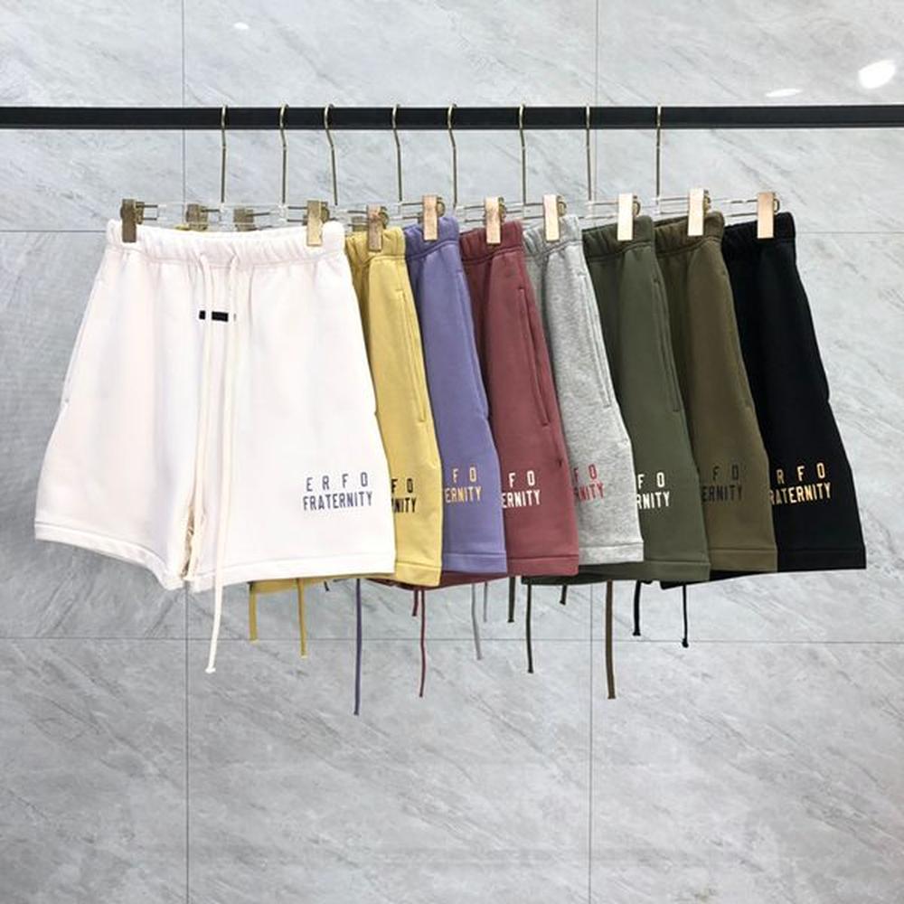 24FW Fashion Summer USA Letter Print Cotton Terry Shorts Women Men Skateboard High Street Middle Pants Joggers 1119