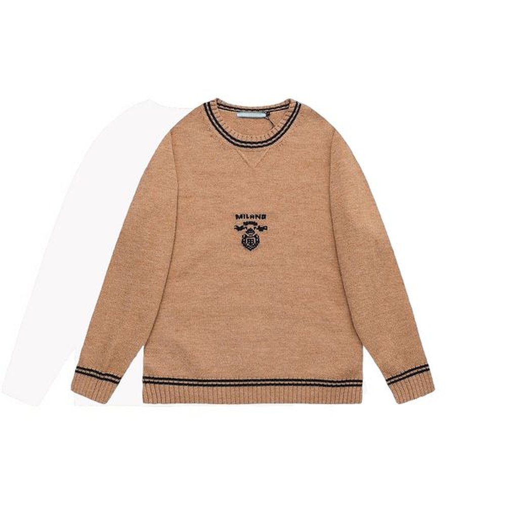 24FW Italy Letter Crew Neck Sweaters Jumper Perfect for Men Women Casual Knitted Woolen Sweatshirt 0912
