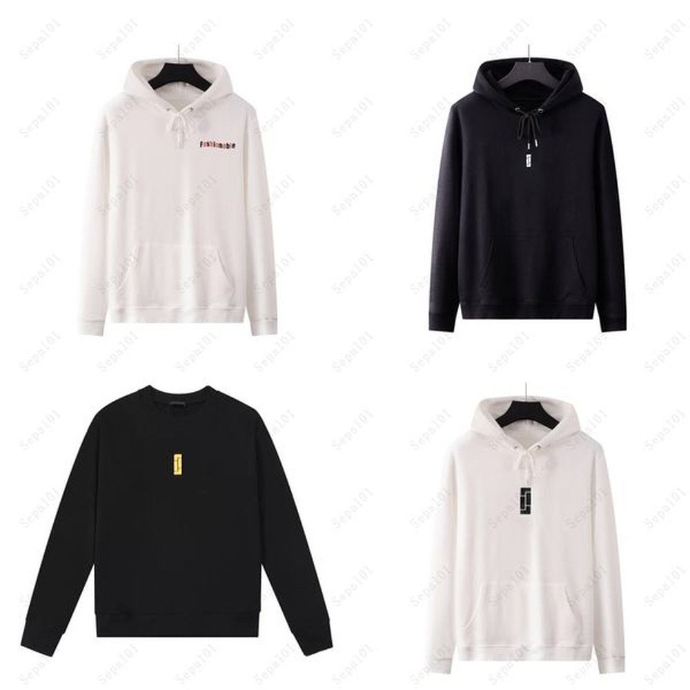 fw mens womens hoodies with lock pattern in front