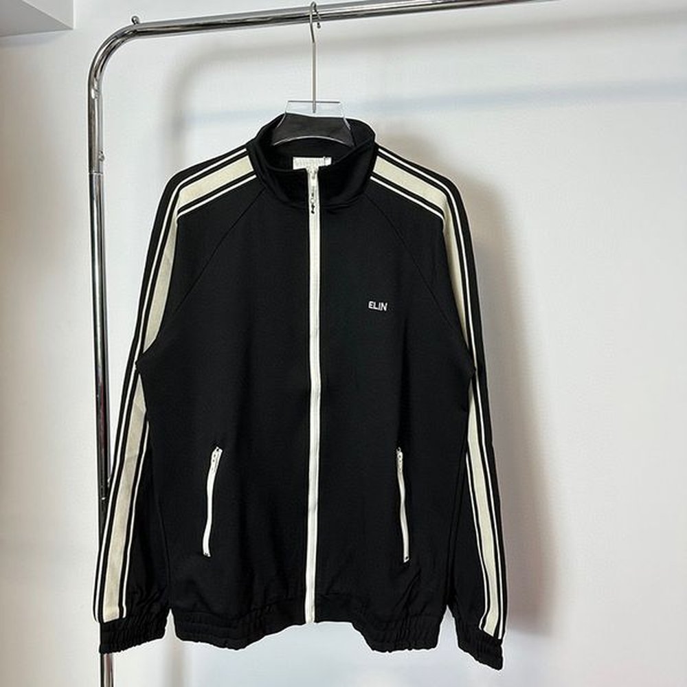 24FW Paris Autumn Embroidery Letter Stand Collar Zipper Coat Men Sport Outdoor Casual High Street Women Jacket 0809