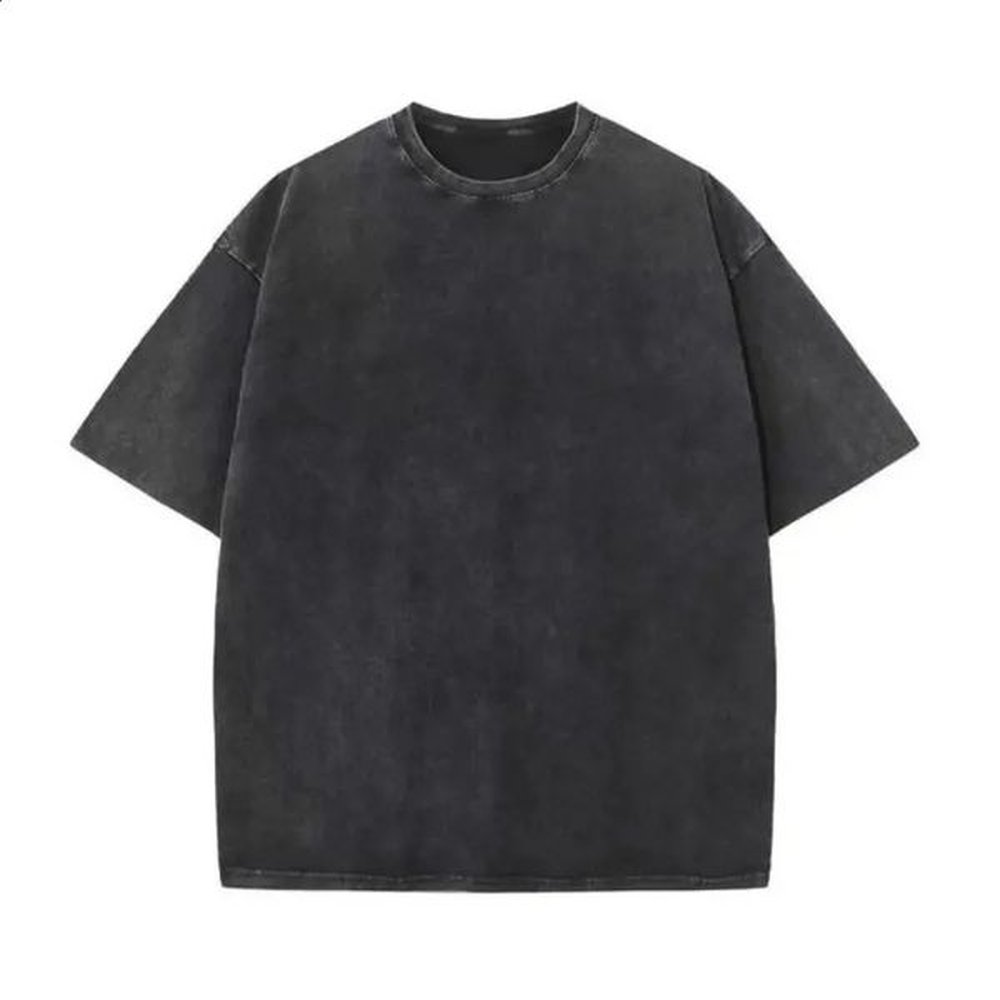 230G Cotton Retro Tshirt Dropshoulder Sleeve Men Women Vintage Shortsleeve T Shirts Solid Color Hip Hop Loose Tees 241223
