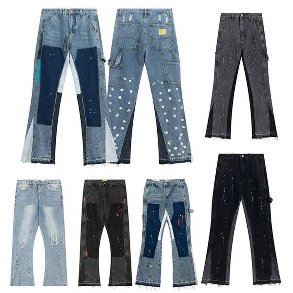 g d Y2k mens jeans designer jean Streetwear Pants Splicing Patch Distressed Washed Baggy Denim Trousers Flare Legging Joggers Uomo Jeans Gal