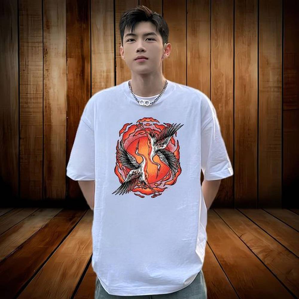 2024 230g Pure Cotton T-Shirts eagle Casual Daily Wear Men Tops Tees Tops Shirt Breathable Crew Neck TOP Quality DIY Printed