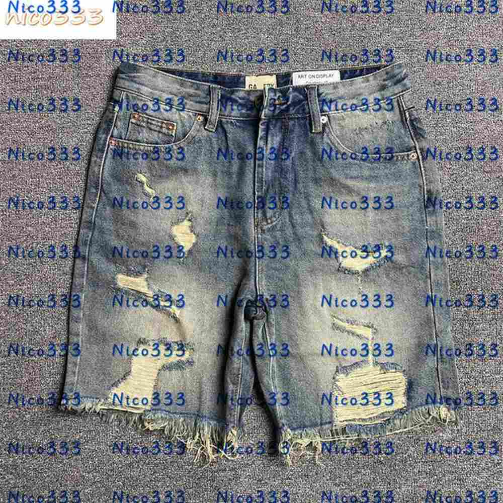 GA Depts broken holes grinding edge graffiti splicing color wash retro loose loose wild street men and women casual denim shorts