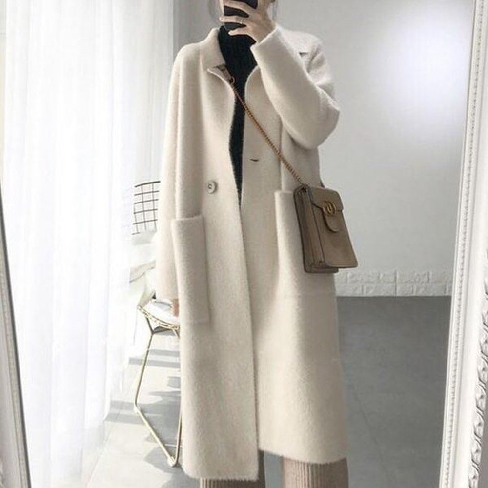 genuine mink cashmere sweater women pure cashmere cardigan knitted mink