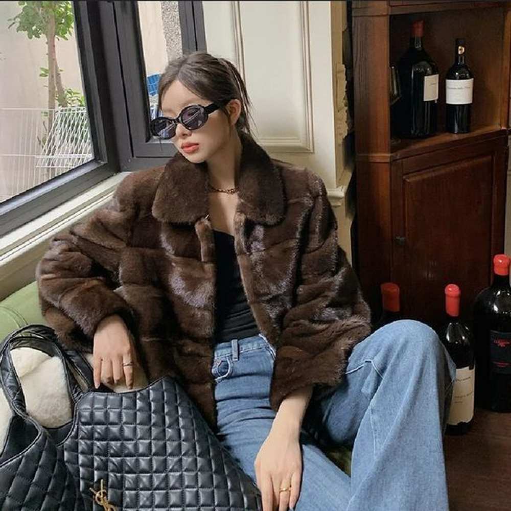 genuine mint fur coat for winter warmth and fashion