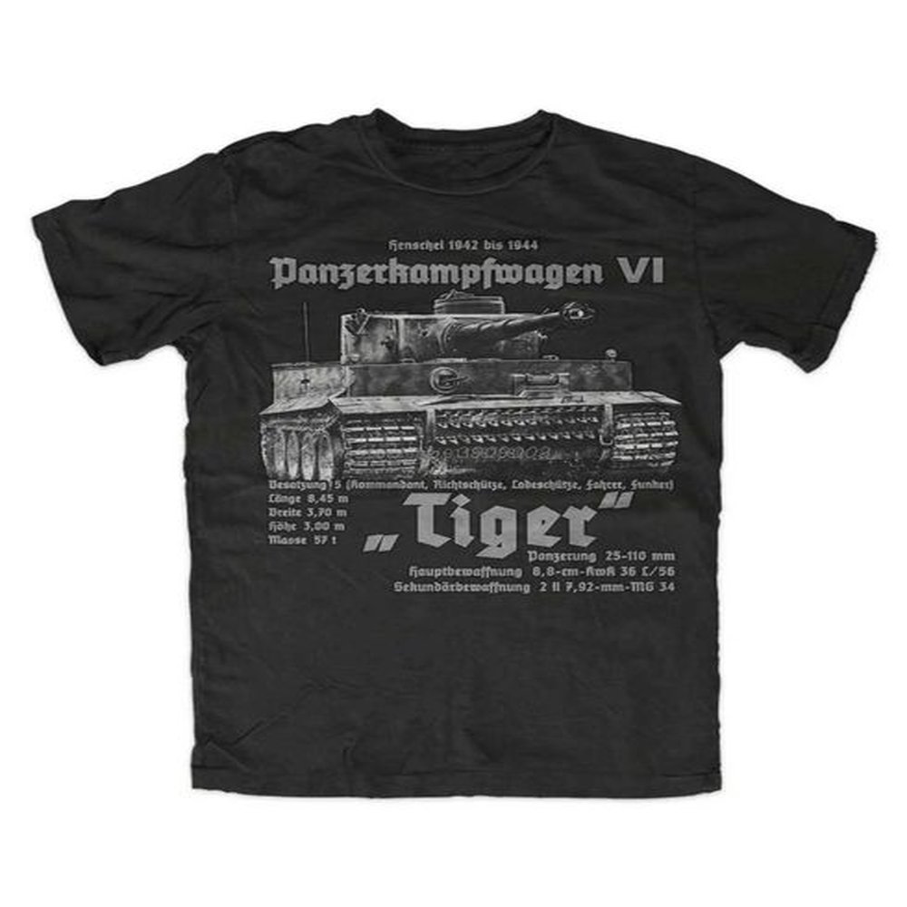 German Armored Troops Tiger Tank Printed T-Shirt Royal Armoury Summer Cotton Short Sleeve Men T Shirt Oversized Streetwear TeesXJ250211