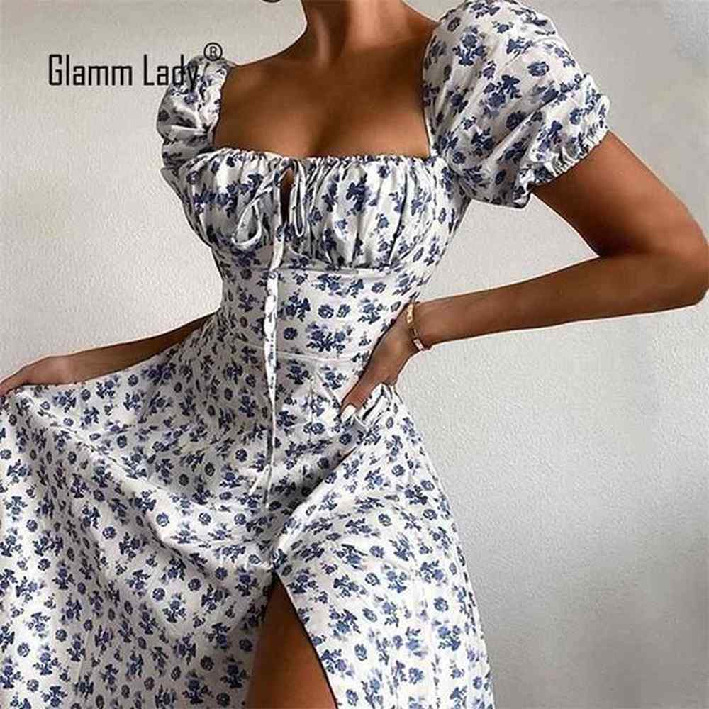 glamm lady floral print casual midi sexy party dresses for