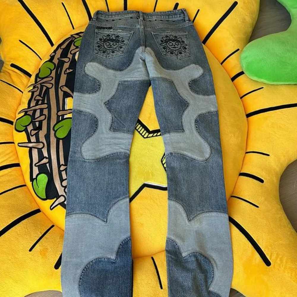 Glo Gang Fashion Hip Hop Punk Rock Pattern Print Jeans for Men Y2k American Retro Harajuku Straight Leg Pants Baggy Streetwear 240428 X24103