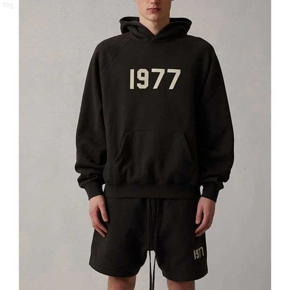 God Ess Sweater Fashion Brand Loose High Street Men's and Women's Sweatshirt Thickened Plush Hoodie 1977