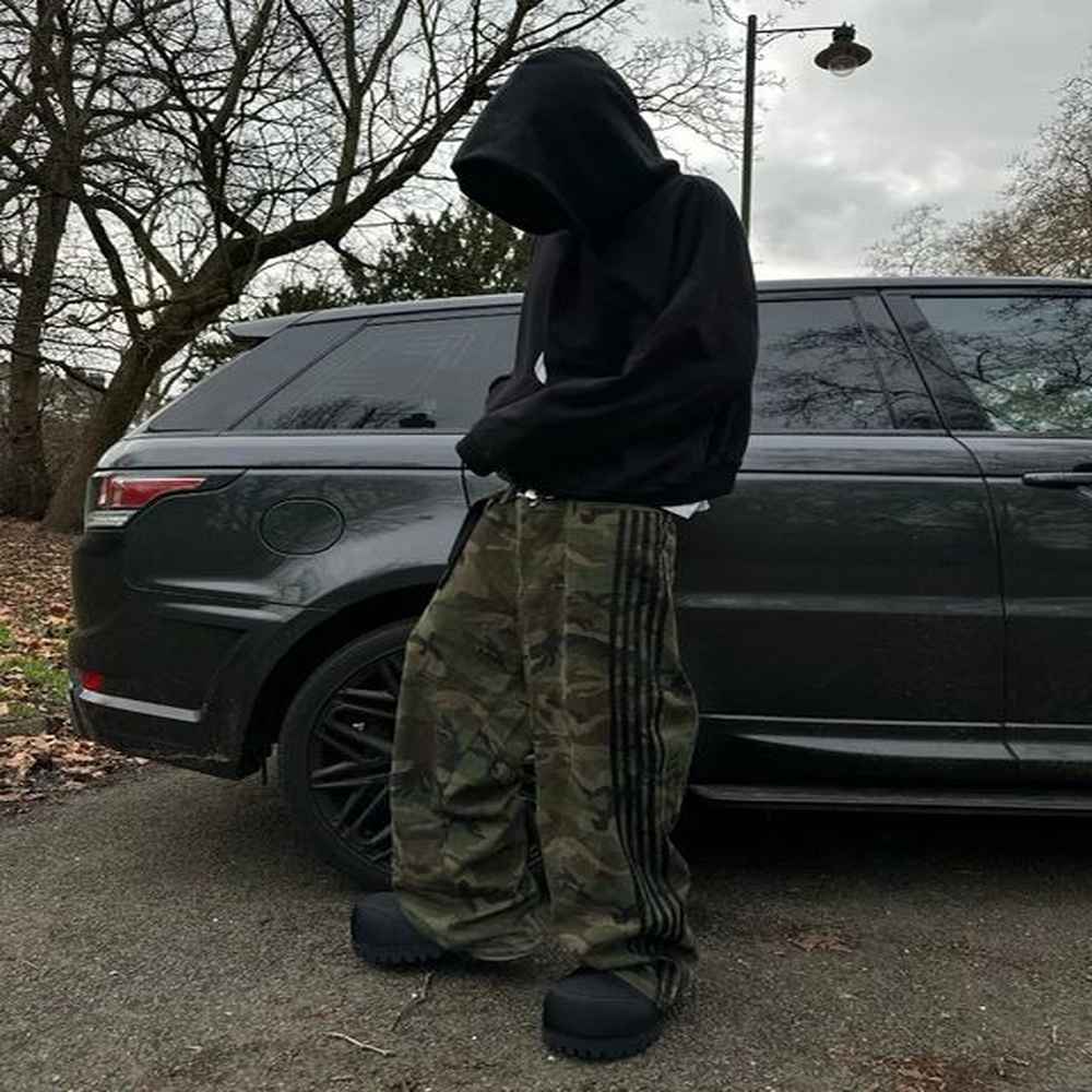 2025 Goth fashion camouflage jeans for men Y2k Pants Harajuku retro Streetwear casual loose striped wide-leg pants 250103