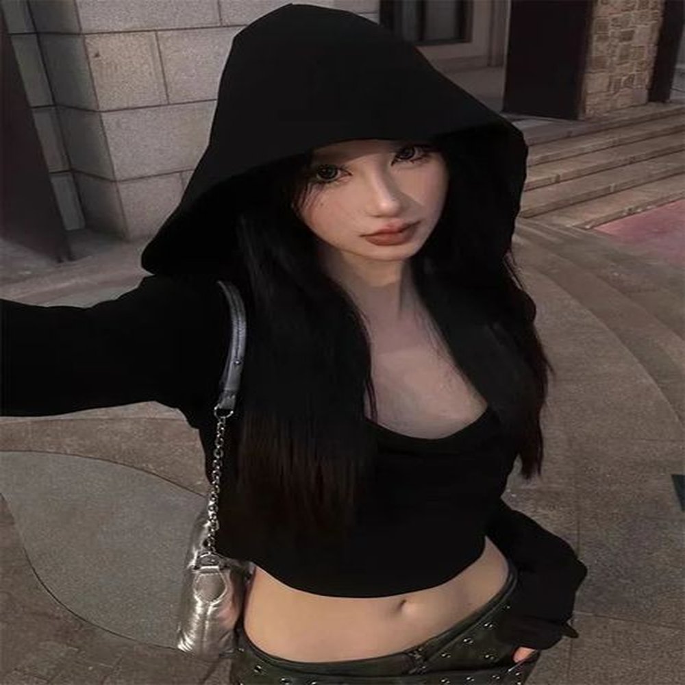 gothic black tshirts for women yk crop tops shirts