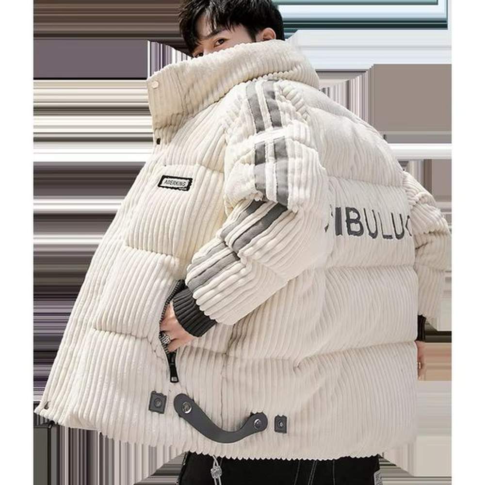 Grade Men's Duck Down Jackets Winter Casual Striped Warm Puffer Coats Youth Streetwear Windproof Thicken Padded Top Clothing