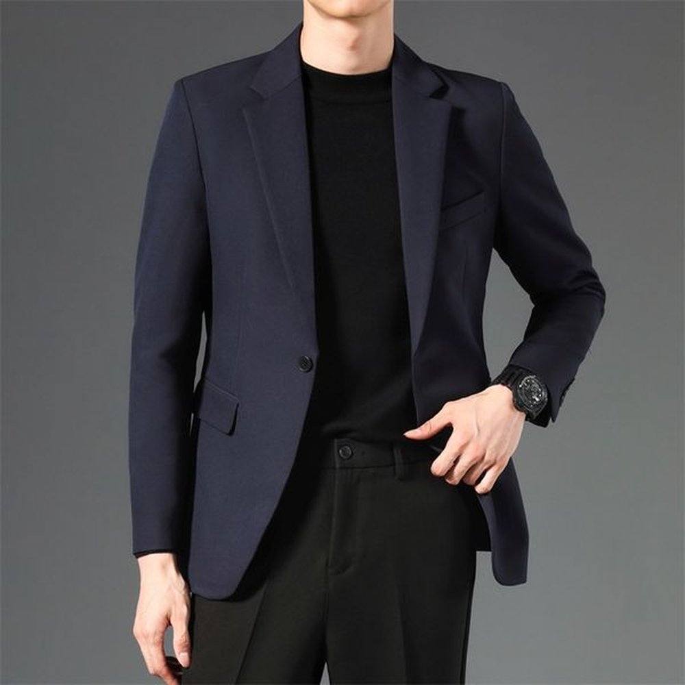 G117Stylish Men's Casual Small Suit - Slim Fit Long Sleeve Student Dress Code Ensemble