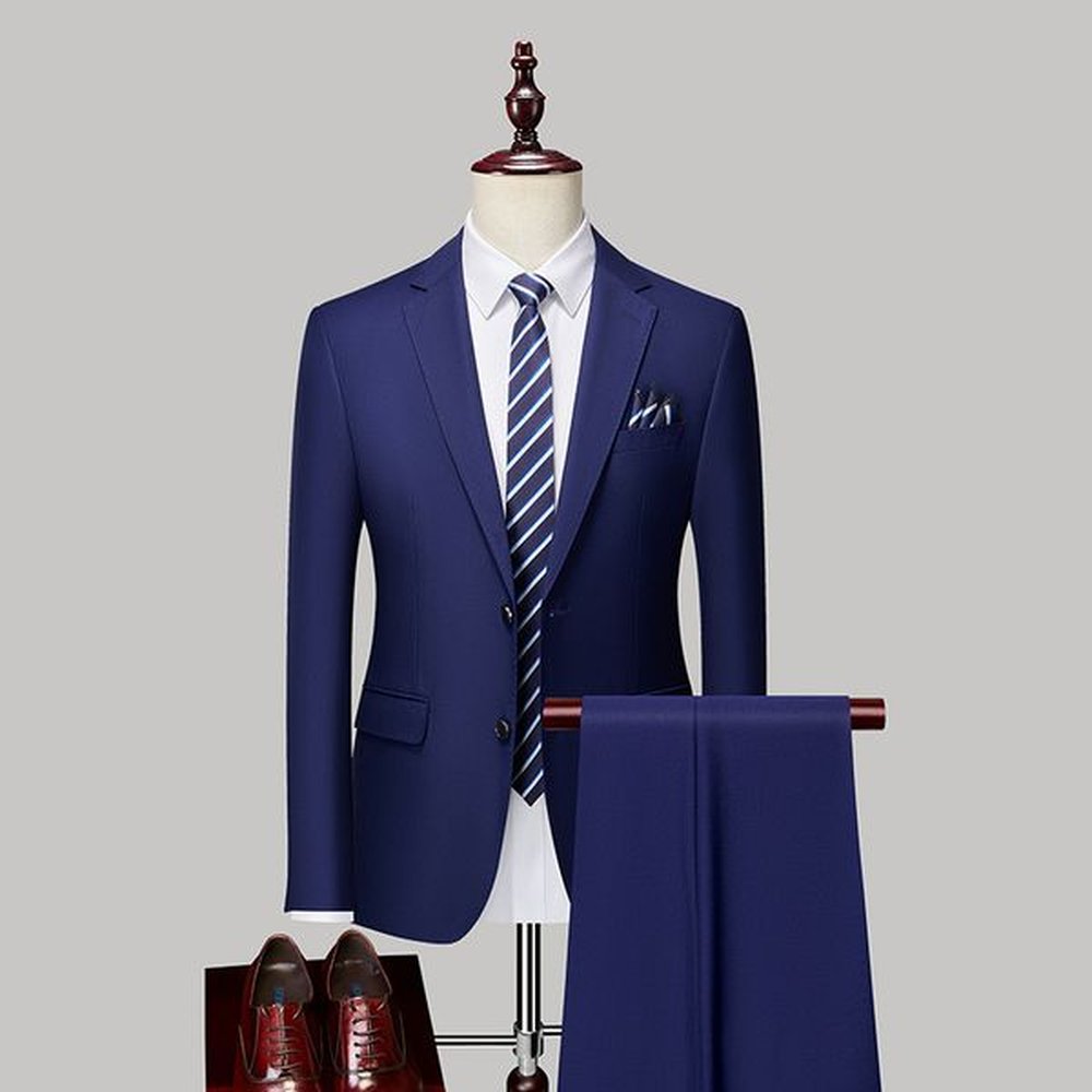 G1220Suit men's striped business two-piece suit groom wedding suit