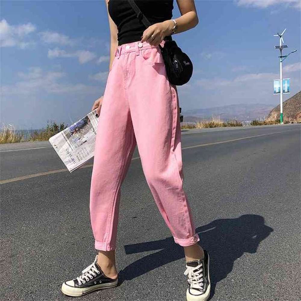 guuzyuviz casual jeans woman high waist loose denim harem pants