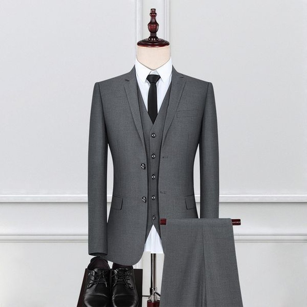 H191 Business suit men's jacket three piece suit groomsmen suit professional suit