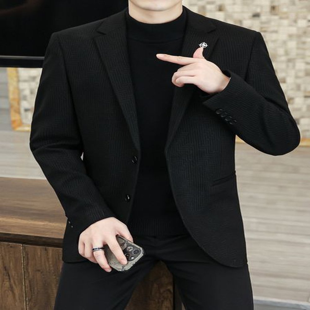 H375 Youth business casual single suit simple men's business