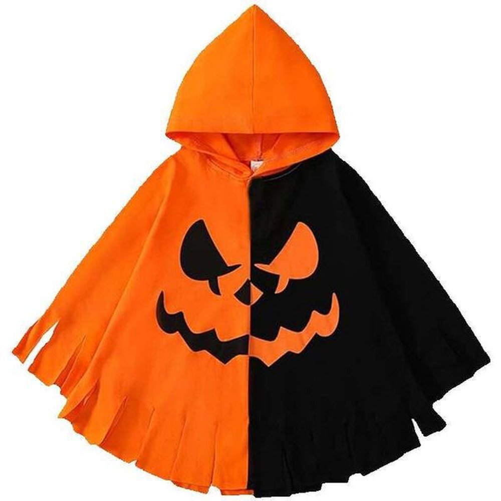 halloween cloak carnival clothing with hat color blocked printing cosplay
