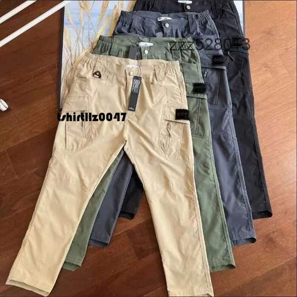 HA1N Designer pants Mens pants stones cargo pants casual trousers badge high street casual Overalls Trousers Island Pant Sweaterpants Long S