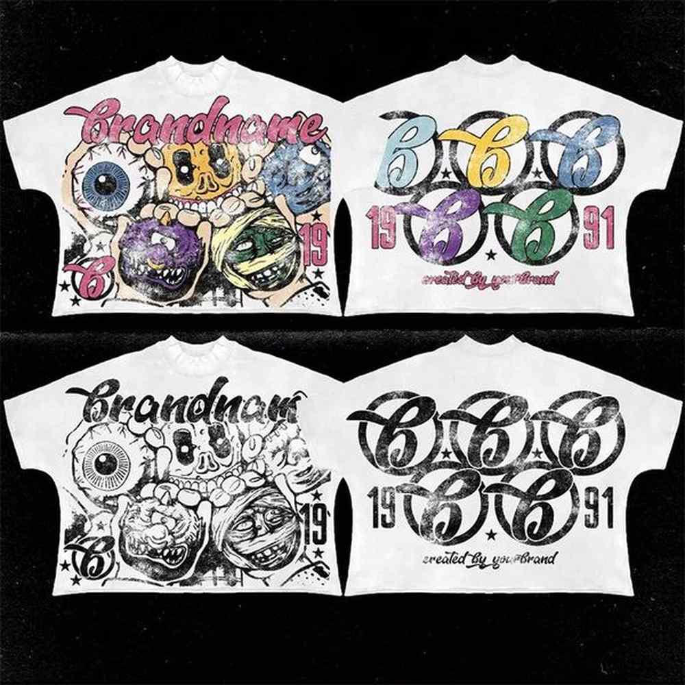 Harajuku Casual Summer Short Sleeve Men Women Y2K Hip Hop Graphic Print T Shirt Oversized Cotton T Shirt Gothic Tops Streetwear 241126