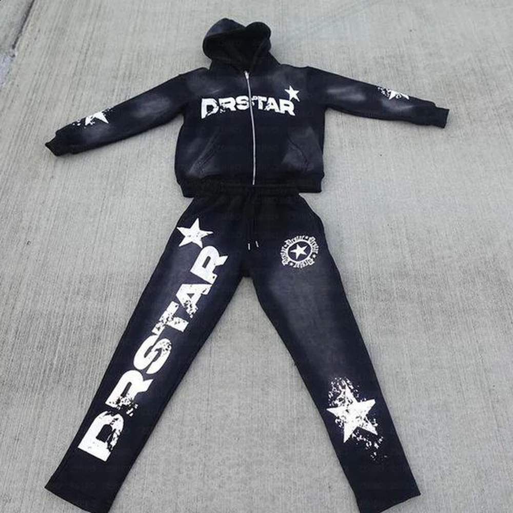Harajuku Oversized Letter Print zip Hoodie Streetwear Vintage Tops Sweatshirt Goth Jacket Hoodies Women Y2k Clothes Sports Suit 240722