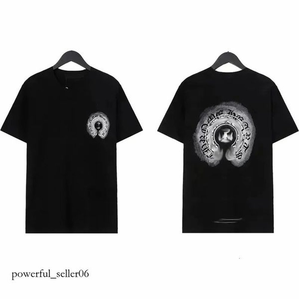 Heartss Brand Pure Cotton T Shirts Designer Men Chrome T Shirts Popular Fashion High Street Cotton Shirts Jumper Pattern Print Casual Breath