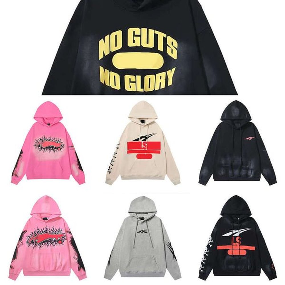 Hell Starhoodies Trend Fashion Vintage Hip Hop Hoodie Street Hooded Sweatshirt Designers Long Sleeve Pullover Womens Washed Hell Starshirts
