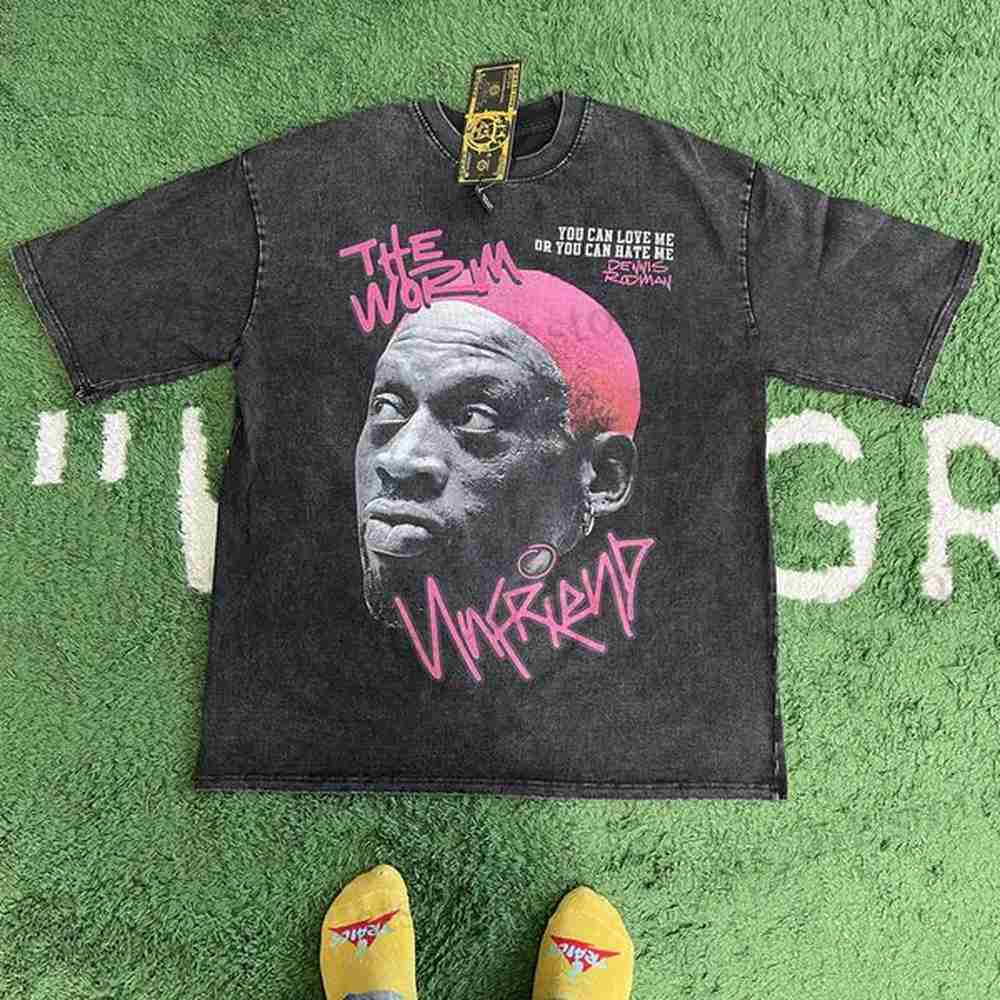 hellstar t shirt Men's T-shirts Frog Drift Fashion Vintage Loose Basketball Graphic Retro Washing Summer the Worm Dennis Rodman Oversiz