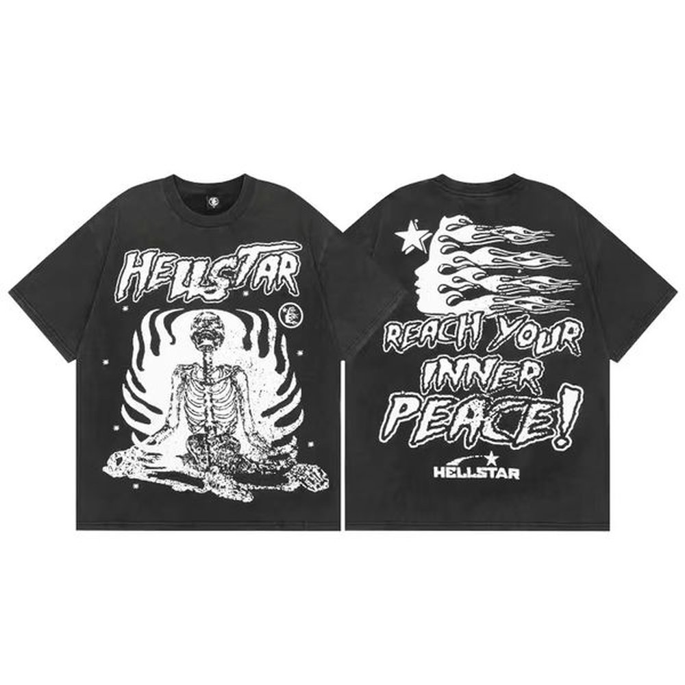 Hellstarr Designer Shirt Mens Shirts Hellstart T Shirt Men Tees Tracksuit Round Necked Short Sleeved Casual Letter Printed Matching Clothing