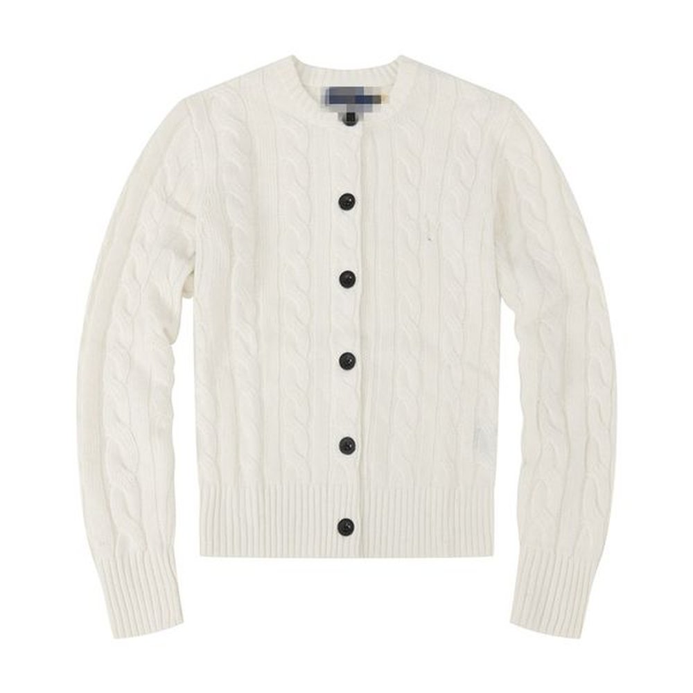 high end womens round neck cardigan sweater embroidered pattern wool