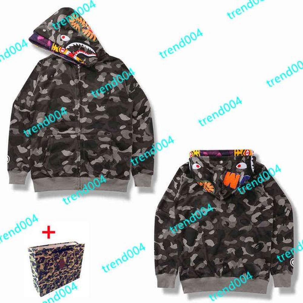 High Quality Apes Men's Hoodies & Sweatshirts Japanese Shark ape head Luminous camo Star galaxy Spots Men and women couples with the sa