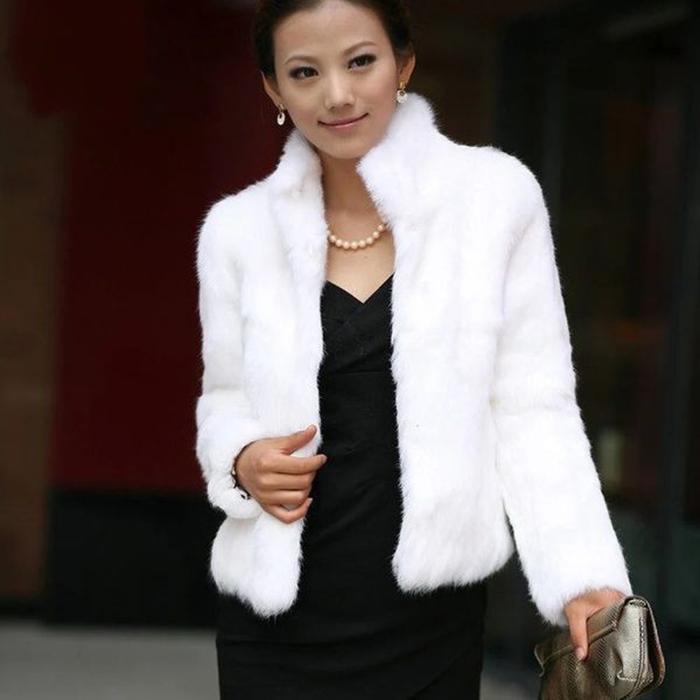 high quality faux fur coat womens fashion warm outerwear autumn