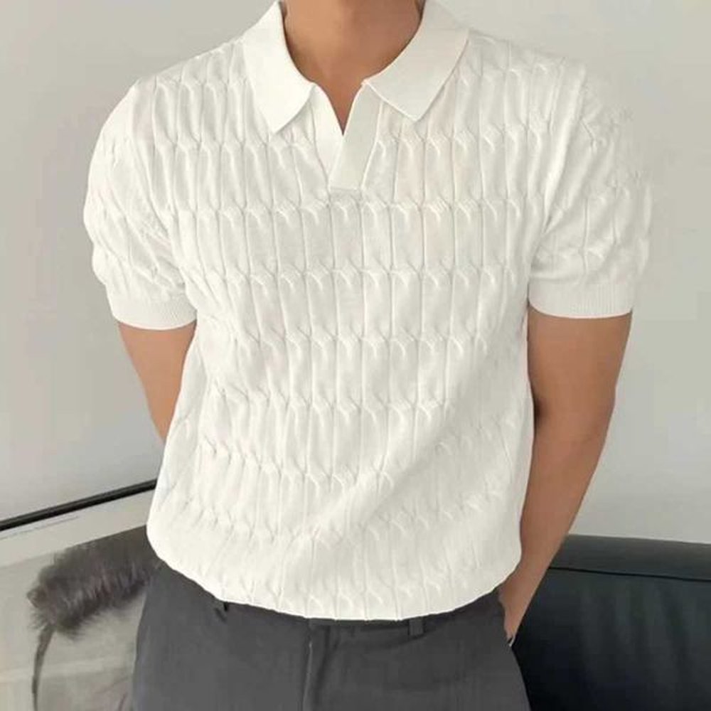 High Quality Simple Coolness Breathable Summer Ice Silk Polo Shirt Fashion Casual Versatile Men Lapel Knitted Short Sleeve TopsX241028