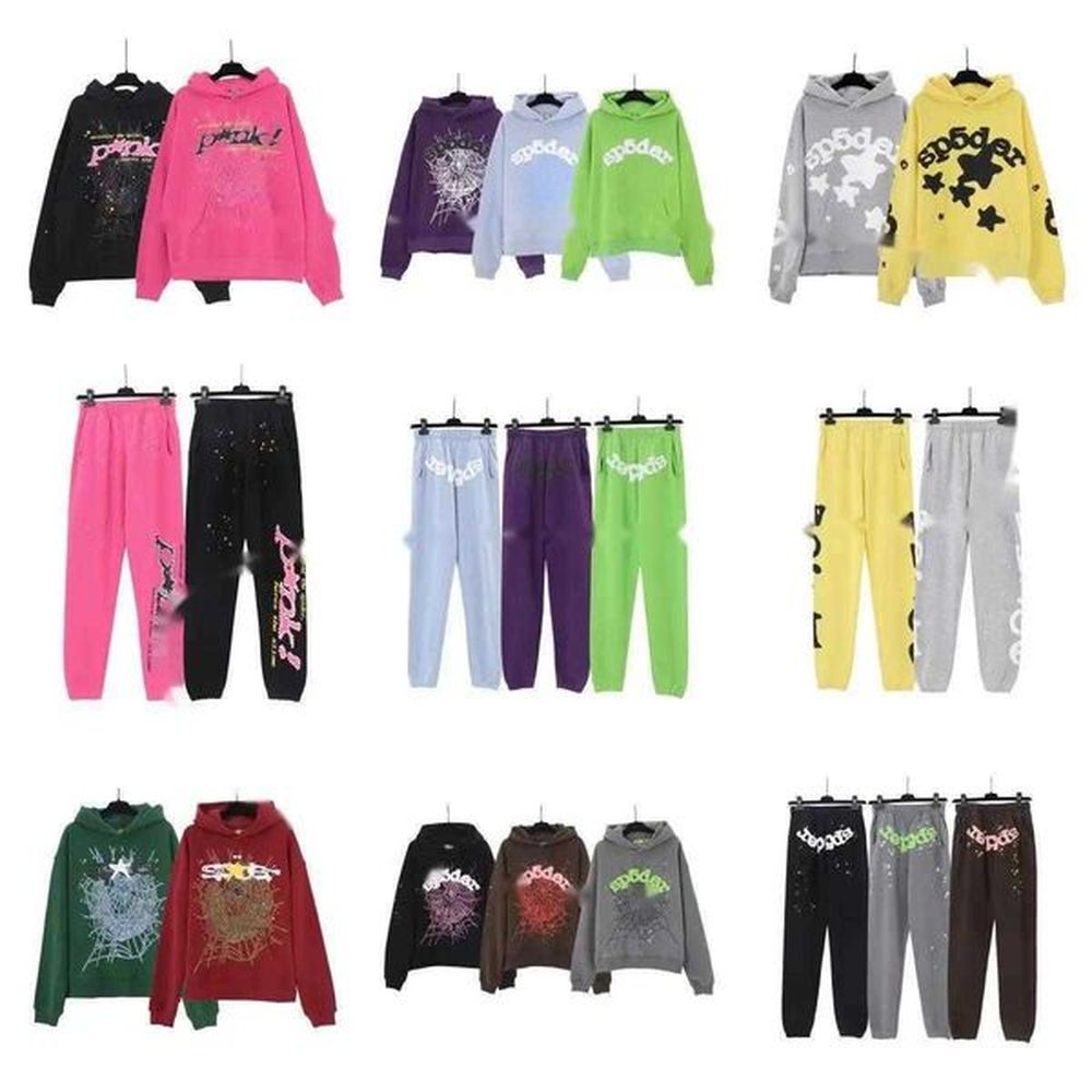 High Quality Spider Hoodie For Men Sp5der Hoodie Sweatshirts Hoody Young Thug Angel Women Polo 555 Purple Spider Web Hoodies Tracksuit Puff