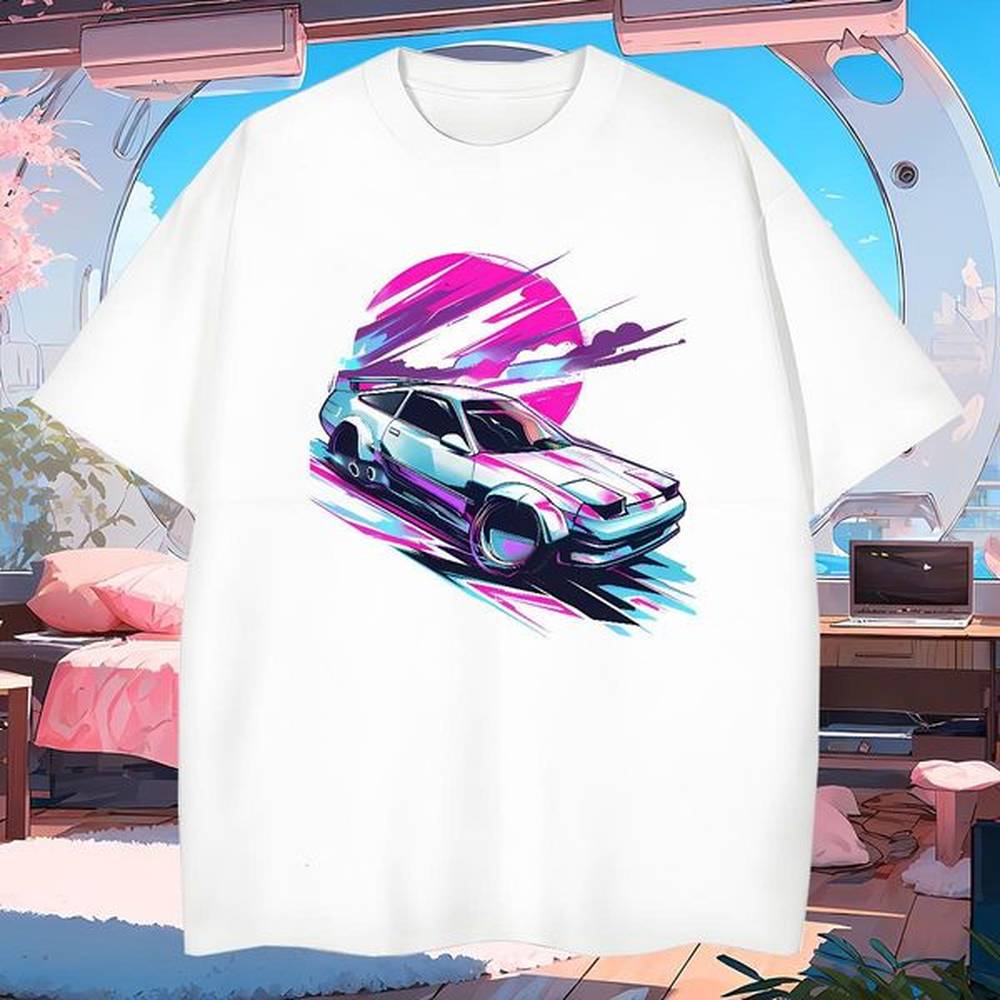 High Quality T shirt 230g Cotton car Outdoor Custom Print Oversized Crew Neck Men Clothes T-Shirt 2024 Summer Polos