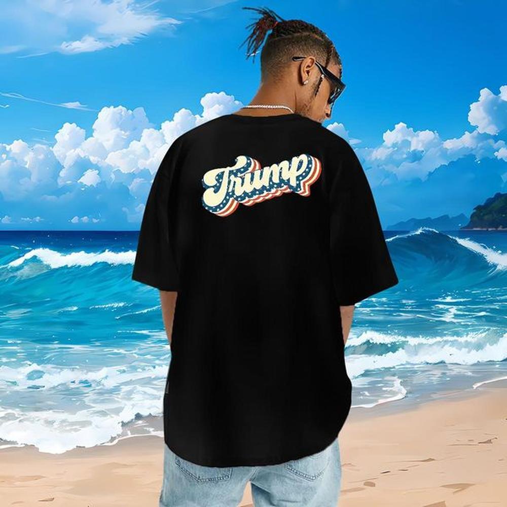 High Quality T-Shirts for Men 230g 100% Cotton letter Summer Casual Cartoon Print Short Sleeve O-Neck Men Tops Tees Customized Clothes