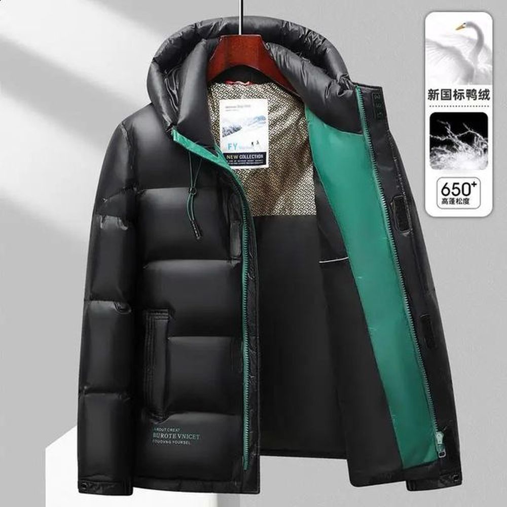 -30 Â° High quality Winter Cold resistant Down Jacket Mens Short Warm Fashion Parkes Coat 240906