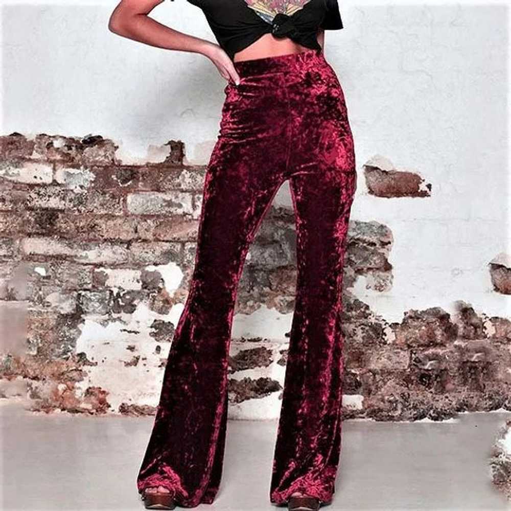 high quality womens european and american high waisted gold velvet