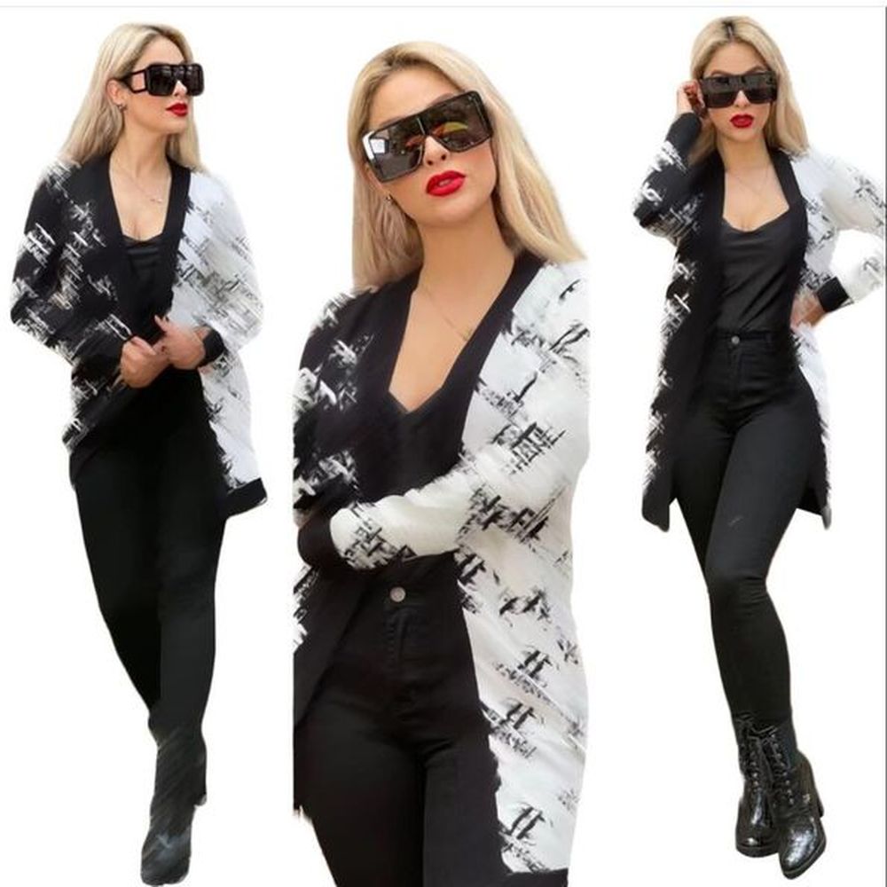 high quality womens long sleeves cardigans contrast sweaters knitted designer