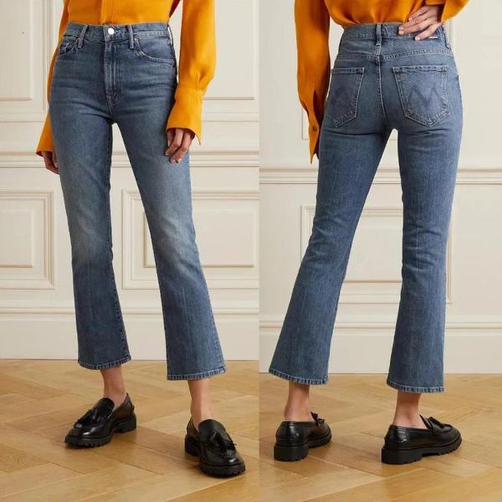 high quality womens simple and fashionable jeans high waist casual