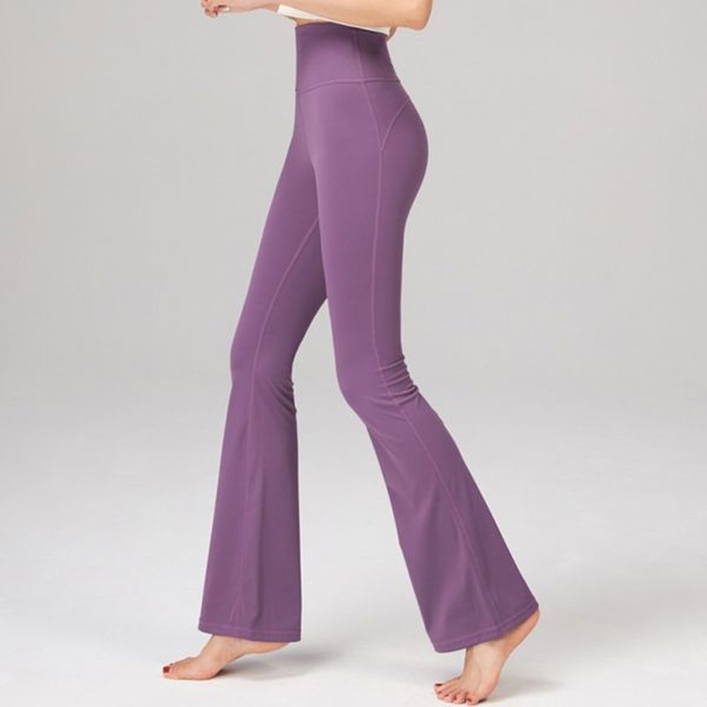 high quality womens yoga bell bottom pants with high waist