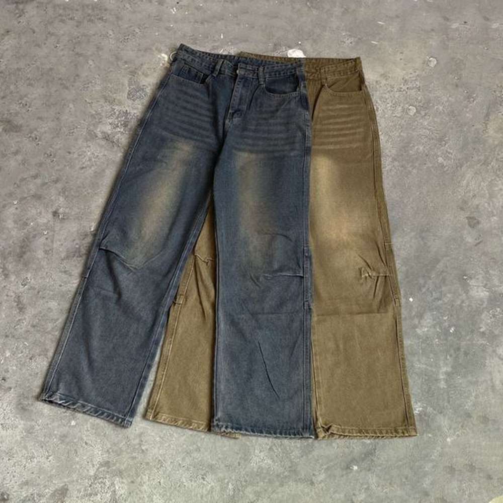 High Street Baggy Jeans for Men and Women Straight Vintage Casual Loose Denim Trousers Oversize