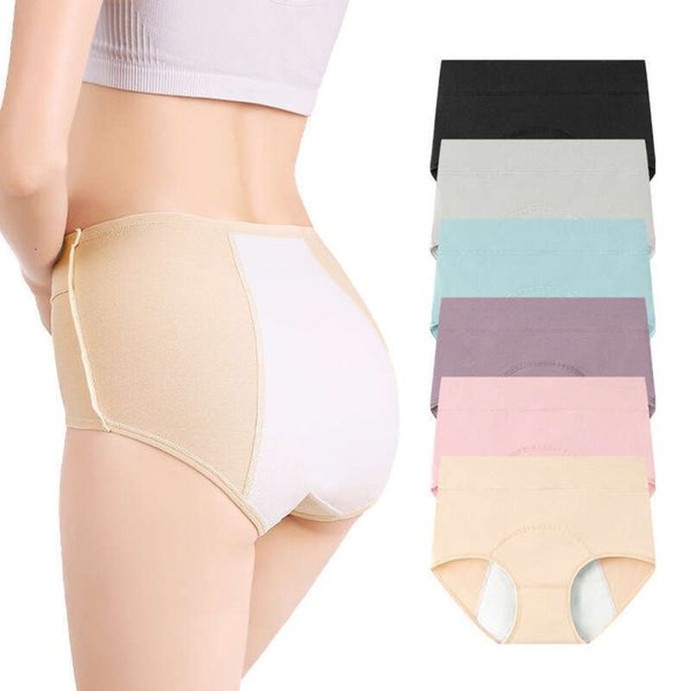 high waisted pure cotton womens menstrual plus size front and